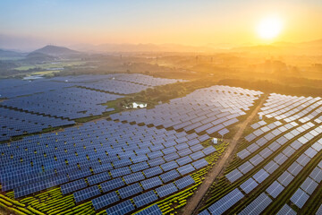 aerial view solar power station