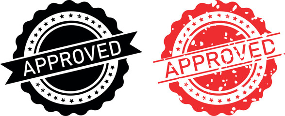Obraz premium Approved stamp black and red vintage