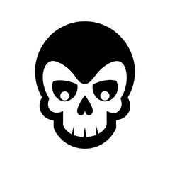 Gothic skull illustration vector for horror and dark theme graphic with white background