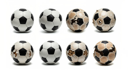 Soccer Ball Wear and Tear Progression &ndash; Full Cycle of Use, Generative AI