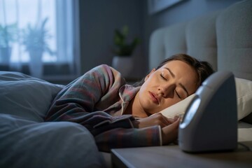 Fototapeta premium young woman sleeping on couch