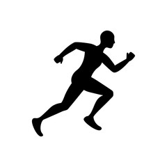Running man silhouette vector design for fitness and athletic movement art with white background