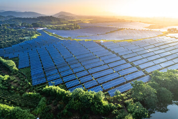 aerial view solar power station