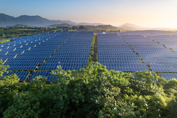 aerial view solar power station
