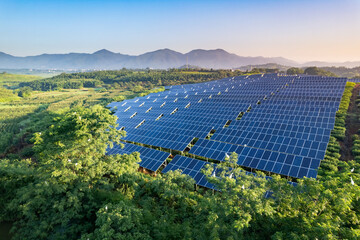 aerial view solar power station