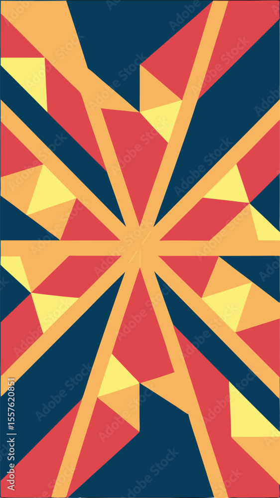 Aufkleber abstract geometric design in a retro color palette suitable for diverse applications