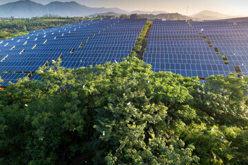 aerial view solar power station