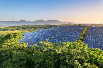 aerial view solar power station