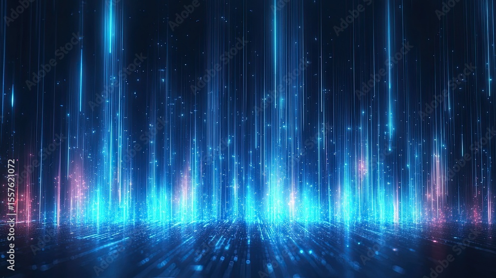 Aufkleber vertical tech line glow featuring radiant blue vertical lines and subtle gradients creating futurist
