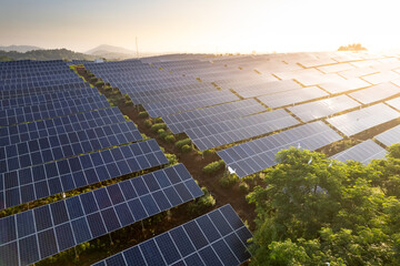 aerial view solar power station