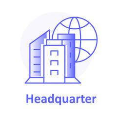 Headquarter, Company Location, GPS Pin, Corporate Map, Business HQ, Global Office, Headquarters Icon, Organization Location, Global GPS, Office Map Vector