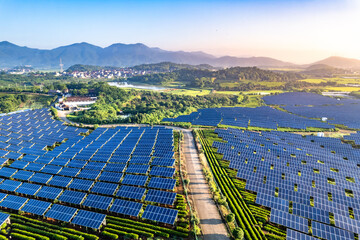 aerial view solar power station