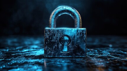 3D front view of padlock icon representing digital security, privacy protection, and encrypted access in online systems