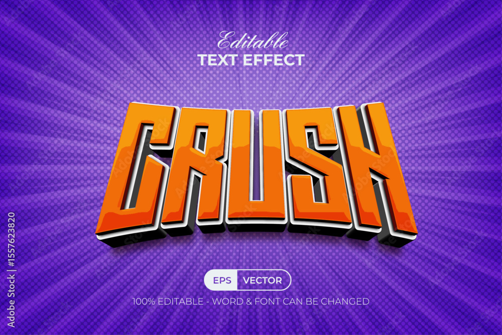 Poster 3d editable text effect curved style.