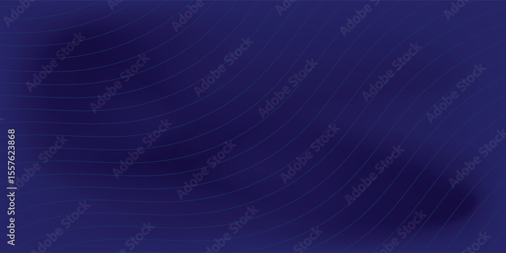 Poster a dark blue graphic consisting of curves and lines arranged in a curved pattern on a black backgroun