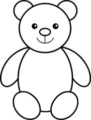Adorable Teddy Bear Outline Simple Line Drawing for Kids