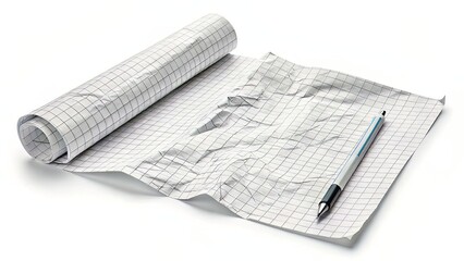 Creative Drafting ? Crumpled White Graph Paper for Raw Planning Concepts