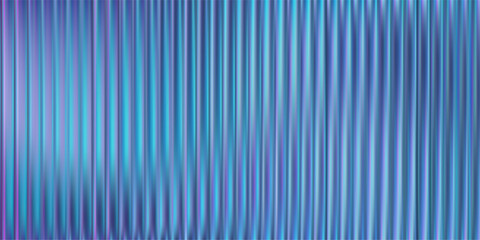 3d transparent glass background with holographic texture and dark blue gradient. Abstract ribbed panel with prism reflection for futuristic window design. Liquid wave effect with neon refraction.