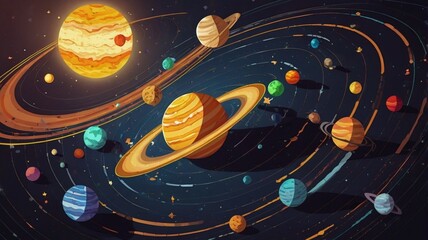 illustration of a rocket in space