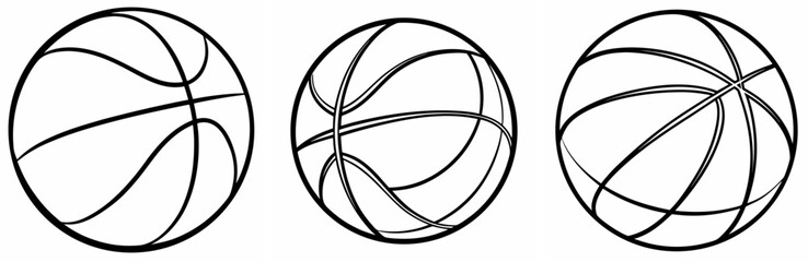 Basketball Ball Coloring Book Page - Line Art Outline Illustration