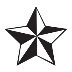 Eight-Pointed black Star Icon.