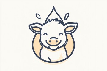 Fototapeta premium Dairy Smile – Milkmark Branding Icon