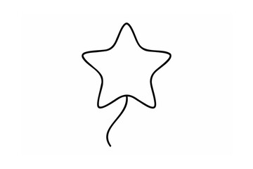 Star balloon outline simple black and white