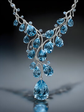Blue topaz statement necklace