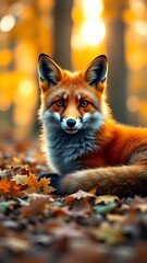 red fox in the forest