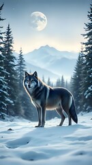 wolf in snow