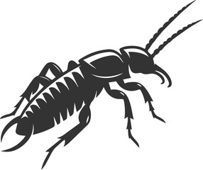 Vector illustration of a insect black drawing