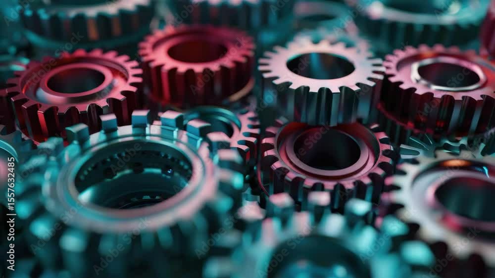 Poster multiple sprockets in a close-up view