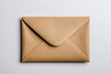 Large A4 blank brown envelope isolated on transparent background 