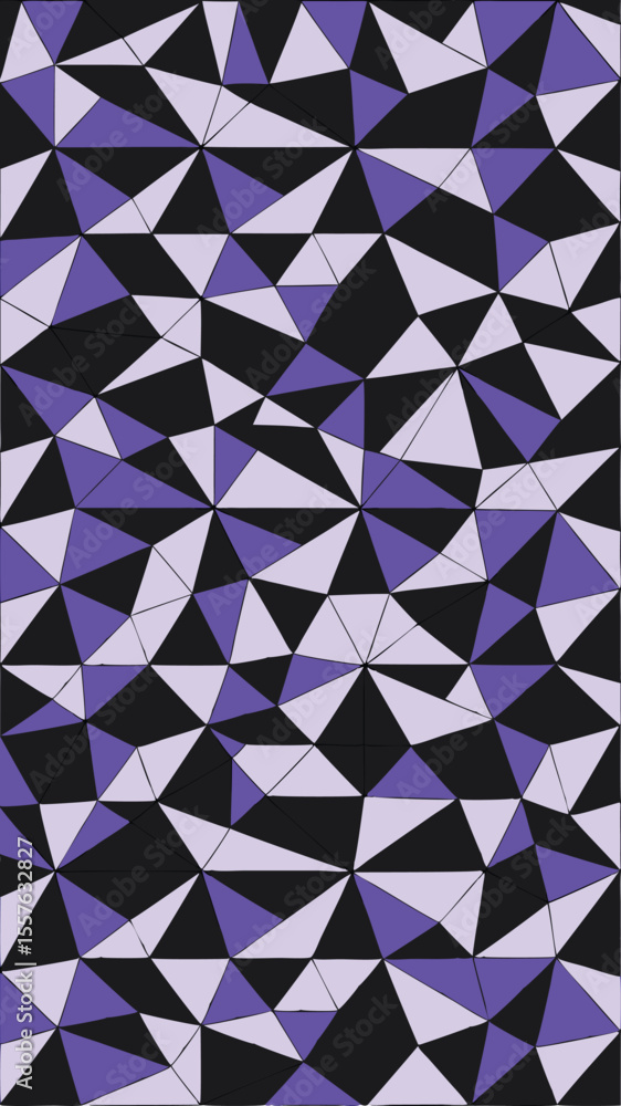 Aufkleber abstract geometric pattern with triangles in violet and dark tones design
