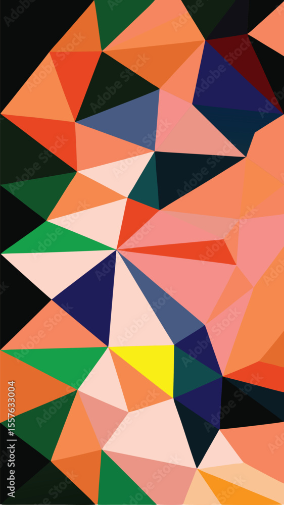 Aufkleber abstract geometric polygon design in a vibrant colorful palette with transparent background