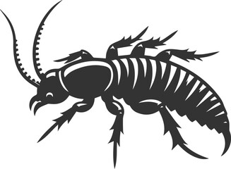 Vector illustration of a insect black drawing