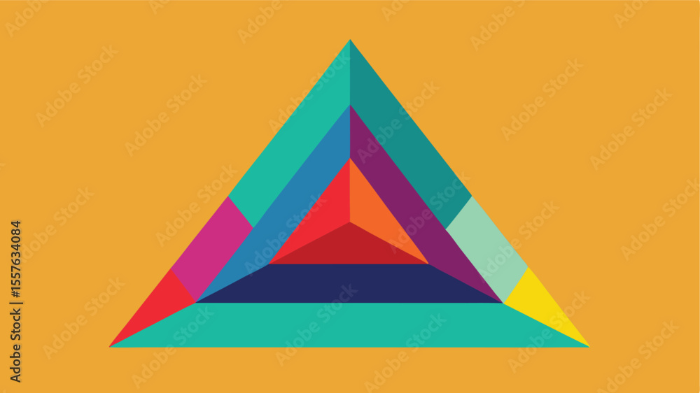 Aufkleber abstract geometric triangle composition with layered colorful elements for modern designs