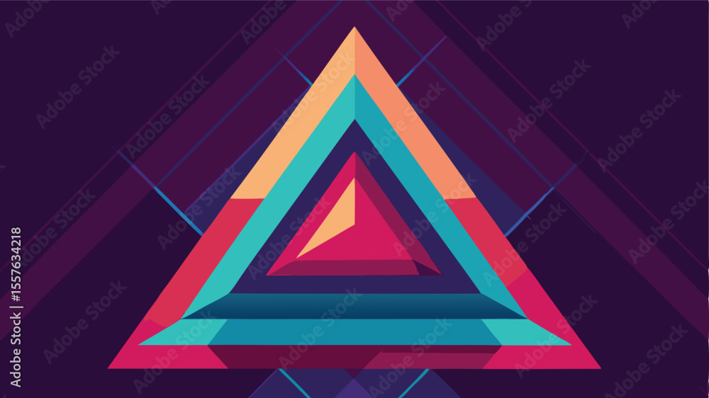 Poster abstract geometric triangle composition with layered elements on a transparent background