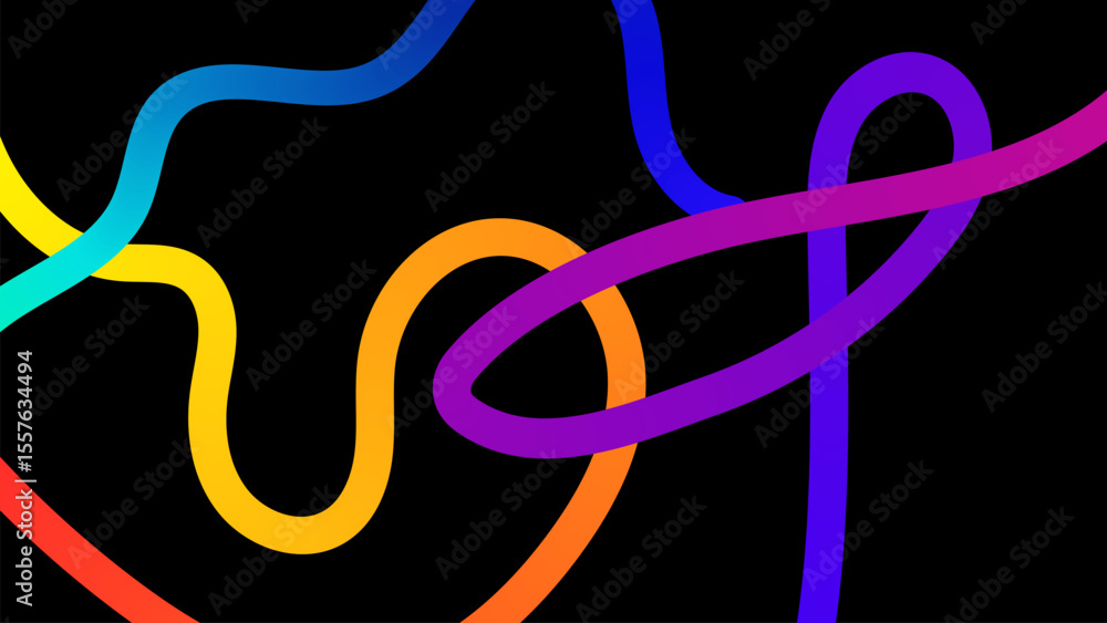 Poster set of vector graphic elements. abstract shapes with smooth wavy lines, bright colors and gradient t