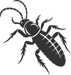 Vector illustration of a insect black drawing