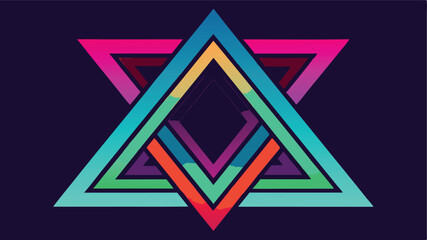 Abstract geometric triangle design featuring gradient color and layered perspective