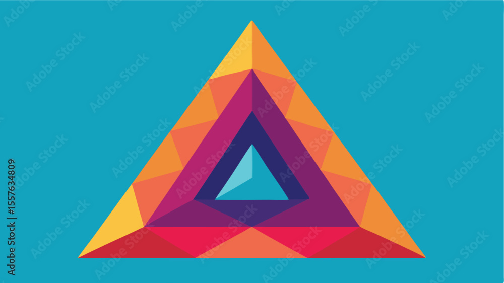 Poster abstract geometric triangle design with colorful gradient and transparent elements