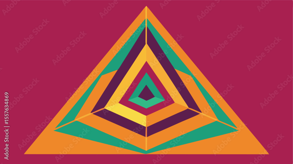 Poster abstract geometric triangle design with colorful layers and modern design elements