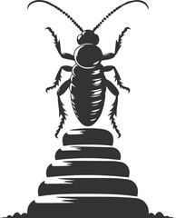 Vector illustration of a insect black drawing