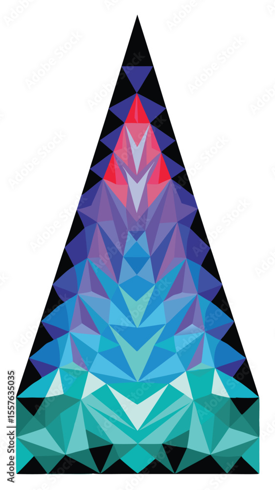 Poster abstract geometric triangle design with colorful triangles on white background