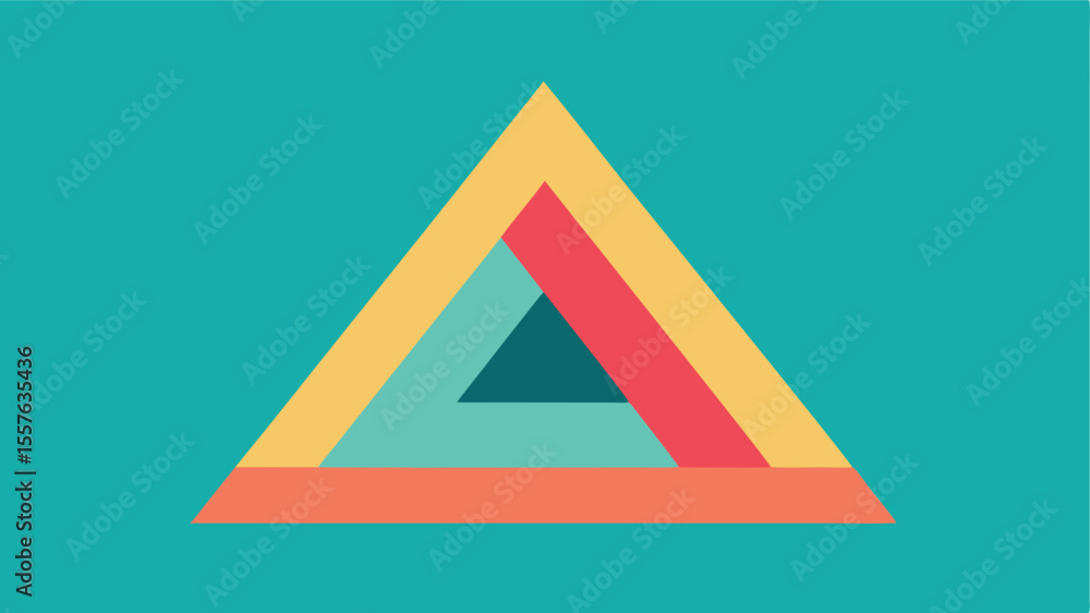 Poster abstract geometric triangle design with layered shapes and vibrant modern colors