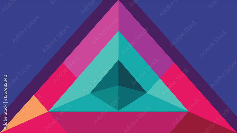 Poster abstract geometric triangle design with vibrant colors and modern composition for design projects