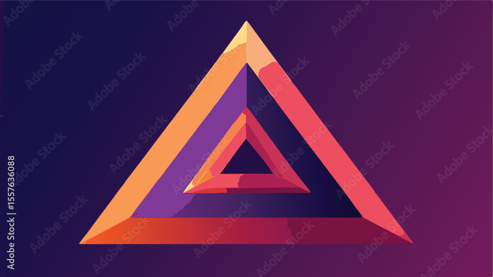 Aufkleber abstract geometric triangle forms with vibrant gradient colors and modern design