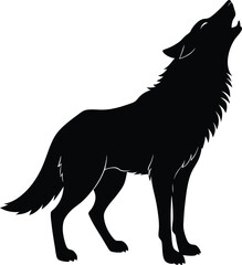 howling wolf silhouette wild animal nature wilderness spirit art
