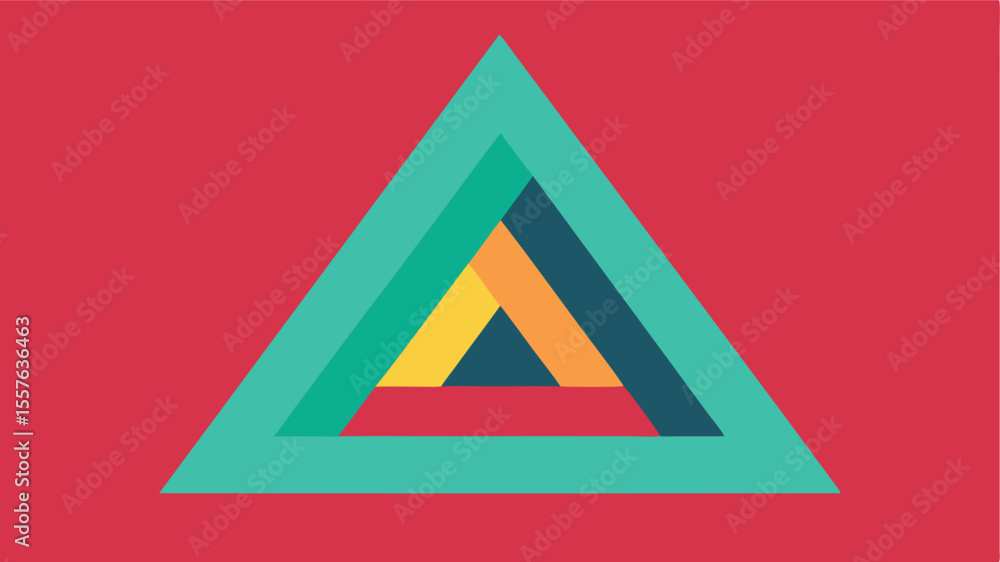 Aufkleber abstract geometric triangle layers illustration with multiple colors on transparent background